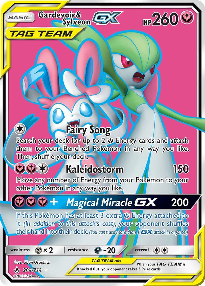 Gardevoir & Sylveon GX (204) (Full Art) · Unbroken Bonds · 204/214 · English