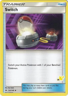 Switch - 132/149 (#36 Pikachu Stamped)
