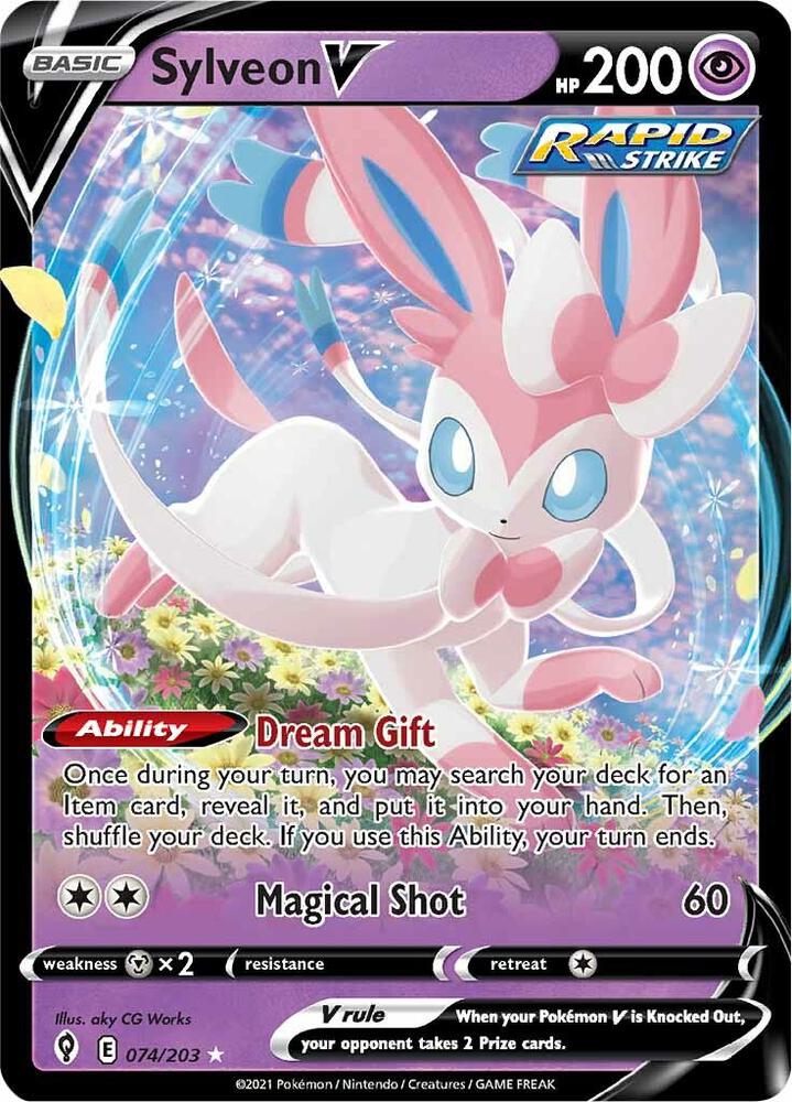 Sylveon V · SWSH07: Evolving Skies · 074/203 · Holofoil
