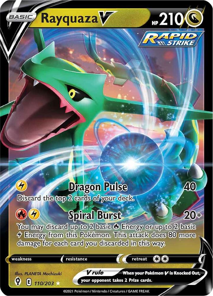 Rayquaza V · SWSH07: Evolving Skies · 110/203 · Holofoil