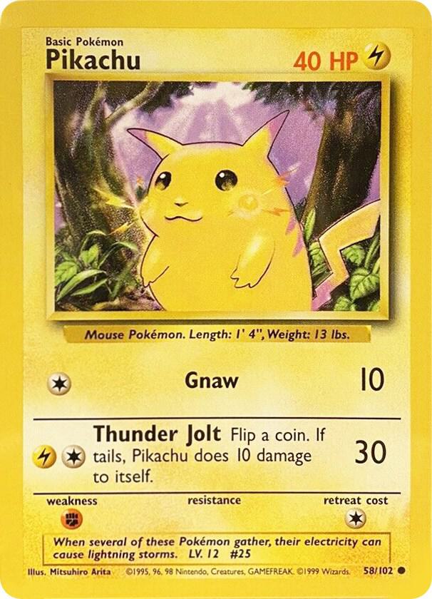 Pikachu 58/102, Base Set, English