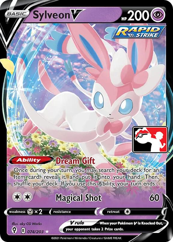 Sylveon V - 074/203 · Prize Pack Series Cards · 074/203 · English