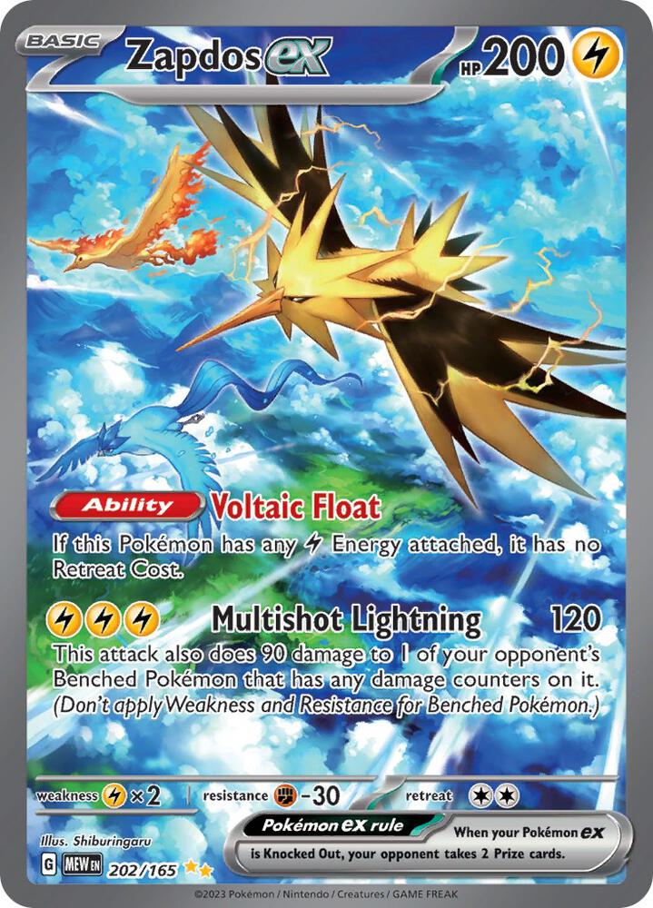 Zapdos ex - 202/165 · SV: Scarlet & Violet 151 · 202/165 · Holofoil