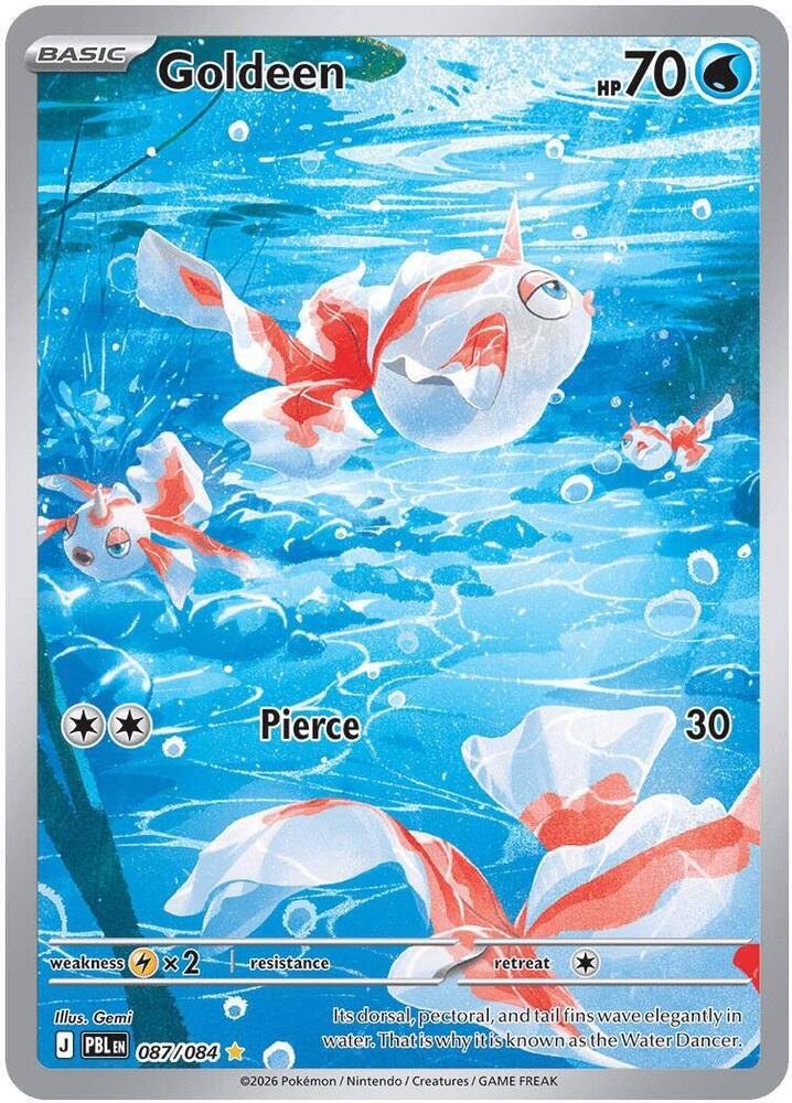 Goldeen - 087/084 · ME05: Pitch Black · 087/084 · Holofoil