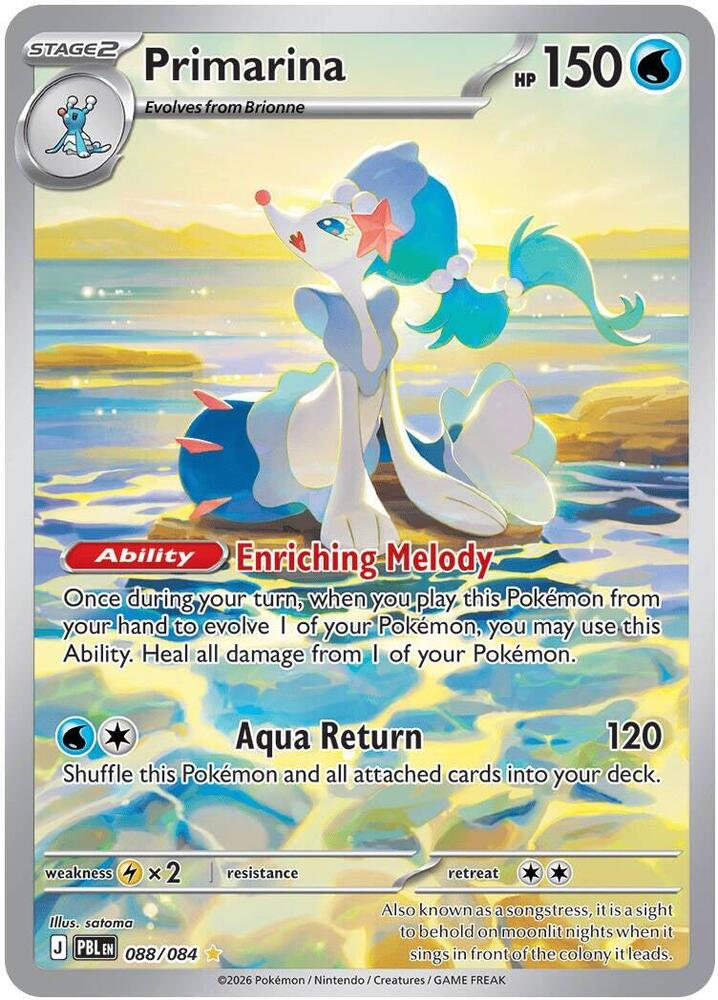 Primarina - 088/084 · ME05: Pitch Black · 088/084 · Holofoil
