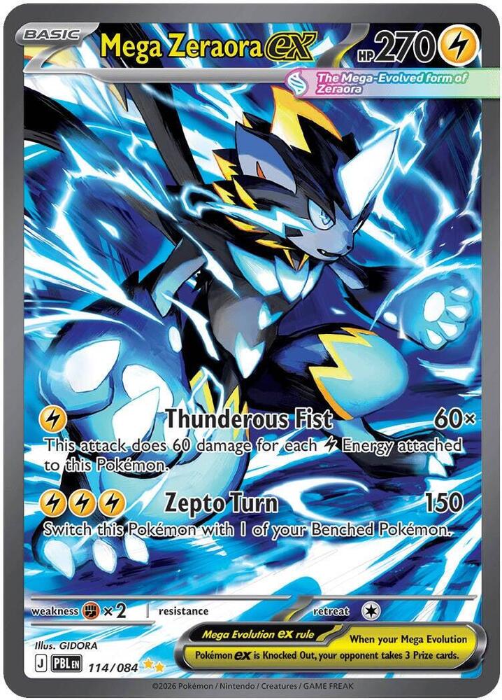 Mega Zeraora ex - 114/084 · ME05: Pitch Black · 114/084 · Holofoil
