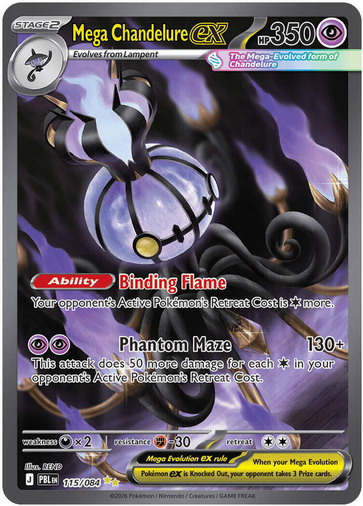 Mega Chandelure ex - 115/084 · ME05: Pitch Black · 115/084 · Holofoil