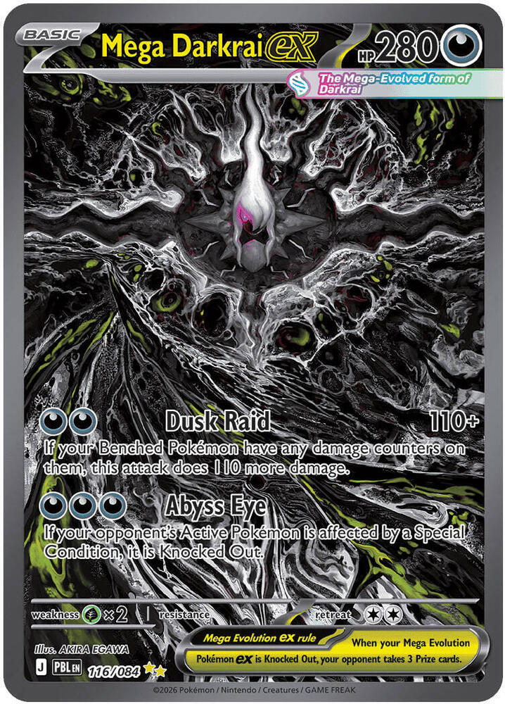 Mega Darkrai ex - 116/084 · ME05: Pitch Black · 116/084 · Holofoil
